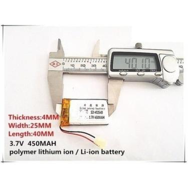 Imagem de Bateria 3.7v 450 Mah 4mm X25mm X40mm 2 Fios 402540 - bgb