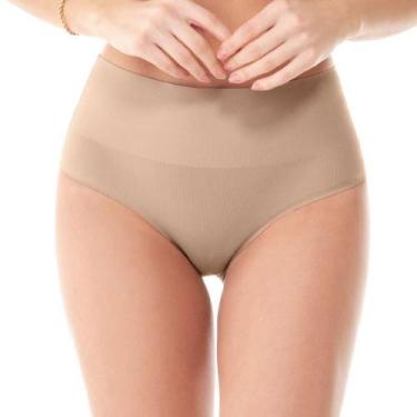 Imagem de Calcinha Tanga Cós Alto Laser Termofusionada Areia - Básicos, G