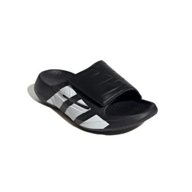 Imagem de adidas Sandália unissex para adultos Lightblaze Slide, Preto/branco/branco, 12 Women/11 Men