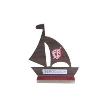 Imagem de barco madeira miniatura para congressos lembrancinhas evangélicas - PA