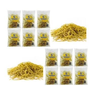 Imagem de 12 Pacotes de Elásticos Amarelo C/120 Unidades 100g Premier