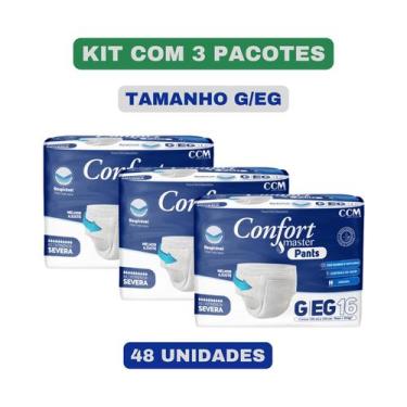 Imagem de Kit c/ 3 pacotes Fralda Confort Master Pants G/EG com 16 unidades