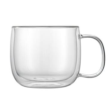 Imagem de Restaurantware -Forma Professional 479 g Canecas de café de parede dupla, 12 canecas de café isoladas com alça - laváveis na louça, reutilizáveis, copos de bebidas de vidro transparente, congeláveis