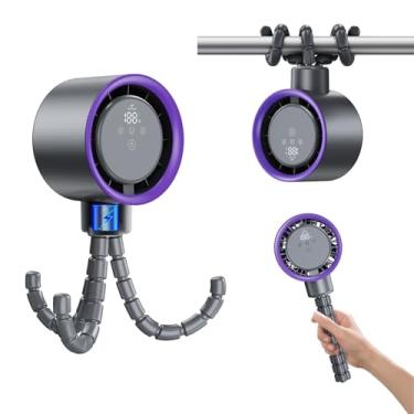 Imagem de NIFBANG Ventilador de carrinho de bebê, oscilação automática de 100° alimentado por bateria, tela de LED, ventiladores de clipe de polvo para carrinhos, carrinho de golfe, casa, mesa, cinza