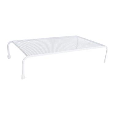 Imagem de AsrMyjcx Suporte de Riser Prateleira de Multiuso de ferro Suporte de mesa de exibição para apartamentos Mesa Escritório Impressora Computadores, 50cm X 20cm X 8cm