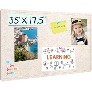 Imagem de Quadro de avisos - 89 x 44,5 cm Quadro decorativo de feltro - Quadro de cortiça alternativo para parede - quadro fotográfico dobrável quadro de oração autoadesivo com 20 pinos - Aveia