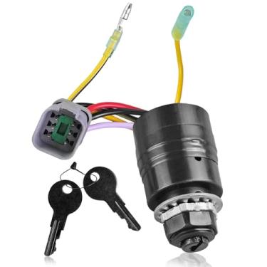 Imagem de Interruptor de ignição com chave 129572 compatível com caixa de controle de motor de popa Mercury Marine 3 posições 6 conectores de fios
