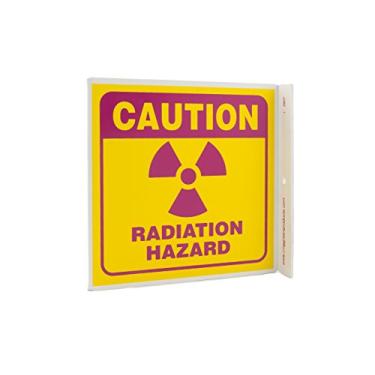 Imagem de ZING 2607 Placa de segurança ecológica L, perigo de radiação, 7Hx2,5Lx7D, plástico reciclado