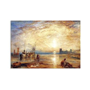 Imagem de Zeichn8u Arte de parede em tela, pinturas famosas, pôster de belas artes, castelo de pederneira, North Wales, impressões famosas de reprodução de pinturas a óleo para decoração de sala de estar pôster