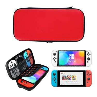 Imagem de Case de Proteção para Nintendo Switch, Estojo de Viagem com Compartimentos, Vermelho