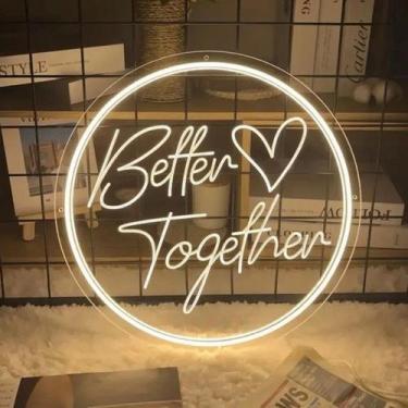 Imagem de Painel em Acrílico com Neon Led- 40x40 cm personalizamos com frase e l