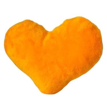 Imagem de Almofada Coração Pelúcia Pelo Curto Amarelo Para Decoração - Novadecor