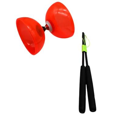 Imagem de Chinês Yoyo Diabolo, com rolamentos triplos, iniciantes ao brinquedo do conjunto de malabarismo profissional, melhor para fitness e truques (Laranja)