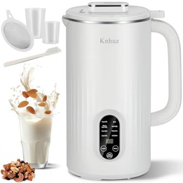 Imagem de Kuhuz Máquina automática de leite de soja de 946 ml para bebidas caseiras à base de amêndoa, aveia, coco e não lácteos, atraso de 12 horas, limpeza automática, mantém aquecido, branco