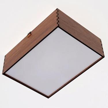 Imagem de Lustre plafon retangular 30cm 1 lâmpada - Fábrica de Utilidades, Louro