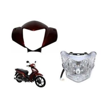 Imagem de Kit Farol Bloco Optico E Carenagem Shineray Jet 50 Vermelha - Smart