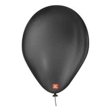 Imagem de Balao Liso N7 Preto Ebano com 50 un SAO ROQUE - São Roque