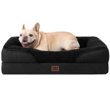 Imagem de Cama de cachorro EHEYCIGA Memory Foam para tamanho médio com impermeáv