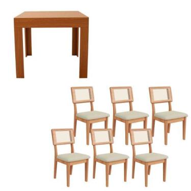 Imagem de Mesa de Jantar Tampo Extensível c/ 6 Cadeiras Dream 100% MDF - Dalla C