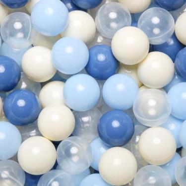 Imagem de TRENDPLAY Bolas de plástico para poços de bolas – Pacote com 50 bolas ocas - hora de brincar segura e emocionante - perfeita para piscinas de bebês, decoração de festa de aniversário (azul marinho)