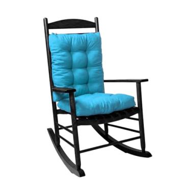 Imagem de Gfgift Almofada para cadeira de balanço, conjunto de almofada de assento e encosto com laços para balancim interno (azul celeste)