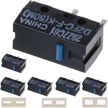 Imagem de DAOKAI Mouse Micro Switch D2FC-F-K (50M) Módulo Micro Switch Clique com Botão de Mouse Pós-Reparo Adesivo de Metal para Mouse Logitech para Mouse Razer para Apple Mouse, Pacote com 6