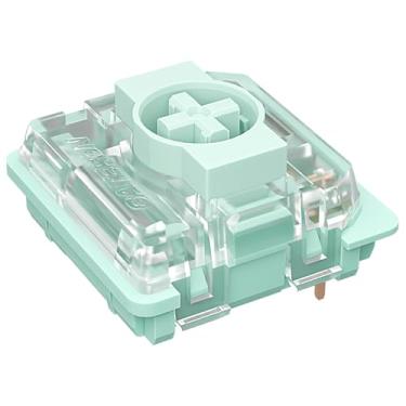 Imagem de Gateron KS-33 Interruptores de teclado tátil de baixo perfil 2.0 Jade, verde claro 3 pinos 65gf RGB LED pré-lubrificado de fábrica para teclado mecânico MX (90 peças)