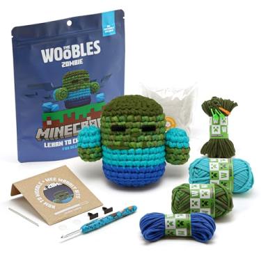 Imagem de The Woobles Kit de crochê Minecraft – Kit de crochê para iniciantes para adultos e crianças, kit de tricô fácil com fio de madeira, artesanato DIY, animais de crochê, brinquedos de Minecraft, presente