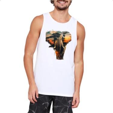 Imagem de Camiseta Regata Elefante africano paisagem corporal - Alearts, P