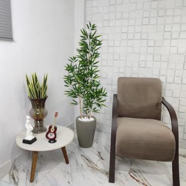 Imagem de Bambu Artificial Mosso 150cm Grande Pedras Vaso Decorativo(Coluna Cinza)