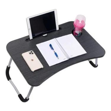 Imagem de Mesa Portátil Dobrável P/Notebook Cama Home Office Refeição(Preta)