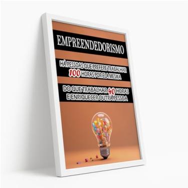 Imagem de Quadro Decorativo Frase Empreendedorismo Criatividade Trabalho Sucesso Liberdade Motivacional Escritório Com Moldura