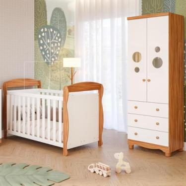 Imagem de Quarto Bebê Completo Berço Americano Marquesa 3em1 Guarda Roupas 2 Portas 3 Gavetas Bolinha 100% Mdf