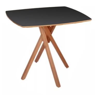 Imagem de Mesa de Jantar 80cm Quadrada com Laterais Arredondadas (Preto)