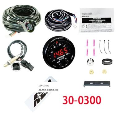 Imagem de Em estoque 30-0300 30-4110 X-Series Wideband O2 Kit de medidor de relação ar-combustível LSU 4.9 0258017025 Sensor de oxigênio + compatível com decalque AEM(30-0300 BK Decal)