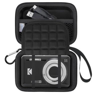 Imagem de Lacdo Estojo de transporte para câmaras digitais KODAK PIXPRO FZ55/FZ45/FZ53/FZ43 16MP, Organizador de câmaras para vlogging, bolsa de malha para cabo, cartão de memória, leitor de cartões,Preto+Preto