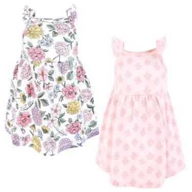 Imagem de Luvable Friends Hudson Baby, vestidos sem mangas, pacote com 2, Floral, 3-6 Meses