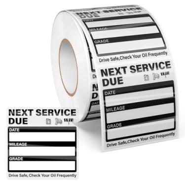 Imagem de YIKIADA 500 peças de adesivos de mudança de óleo 5 cm preto Next Service Due Reminder Labels vinil autoadesivo à prova d'água gravável removível sem resíduo para carro veículo para-brisa compartimento