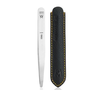 Imagem de p404 - Diabetic Safety Tweezers in Leather FINOX Surgical Stainless Steel Facial Hair Remover Eyebrow Plucking Tweezer German Fine Hair Remover GERmanikure Solingen