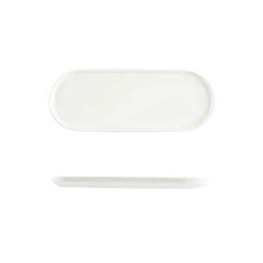 Imagem de Prato quadrado de cerâmica branca pura simples restaurante personalidade criativa prato estilo arte -24 cm