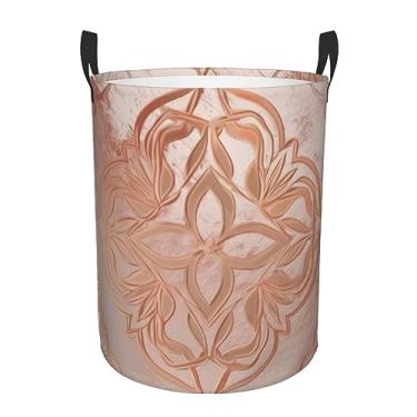 Imagem de Cesto de roupa suja dourado rosa, dobrável, impermeável, cesto de armazenamento de roupas com alças, pano Oxford, organizador de brinquedos, cesta para banheiro, lavanderia, quarto, médio