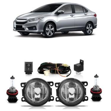 Imagem de Kit Par Farol Milha Auxiliar Par Lâmpada Halógena City 2015 2016 2017 