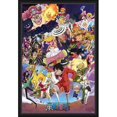Imagem de BUY ART FOR LESS Pôster de arte emoldurado oficialmente licenciado One Piece - Big Mom - 61 x 91 cm - Moldura de madeira projetada resistente com vidro plexi - Pronto para pendurar