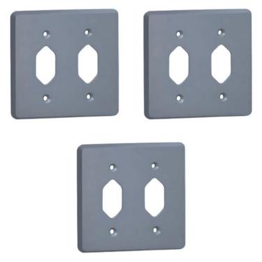 Imagem de Kit 3 Placa 4x4 Cinza Pial 54391 2 Tomadas Pb Silentoque