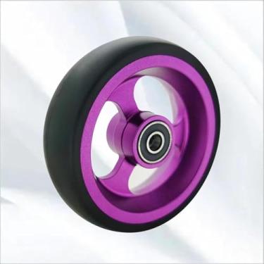 Imagem de Roda De Substituição, Roda Não Inflável Acessórios Para Cadeira De Rodas Com Pneu Pu Roda Traseira, Rodízios Dianteiros, Rodas Para Cadeiras De Rodas Manuais, Purple, 100mm/4in