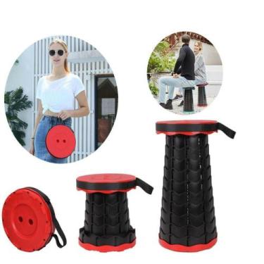 Imagem de Cadeira dobrável de pesca camping banqueta telescópica acampamento pra