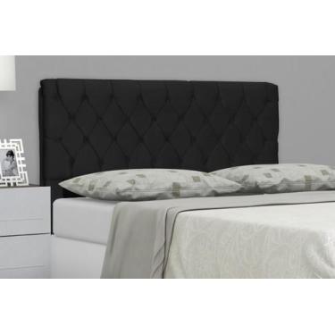 Imagem de Cabeceira para Cama Box Solteiro 90 Cm Imperatriz - Suede Preto - In-9