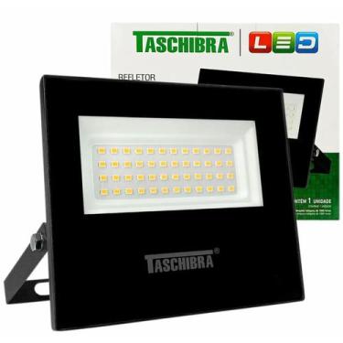 Imagem de Refletor Holofote Taschibra TR LED 50W Slim 6500K Preto Bivolt Resiste