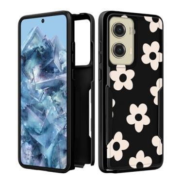 Imagem de Plakill Capa feminina para Moto G Stylus 5G 2024 - capa de telefone feminina com design estético e flor preta, resistente, proteção à prova de choque, grau militar para Motorola Moto G Stylus 5G 2024