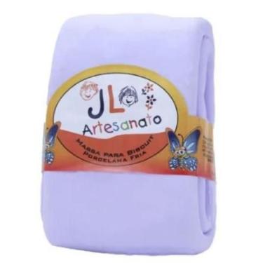 Imagem de kit 02 Massas de Biscuit JL Artesanato Colorida ou Branca 90g, Lilás C